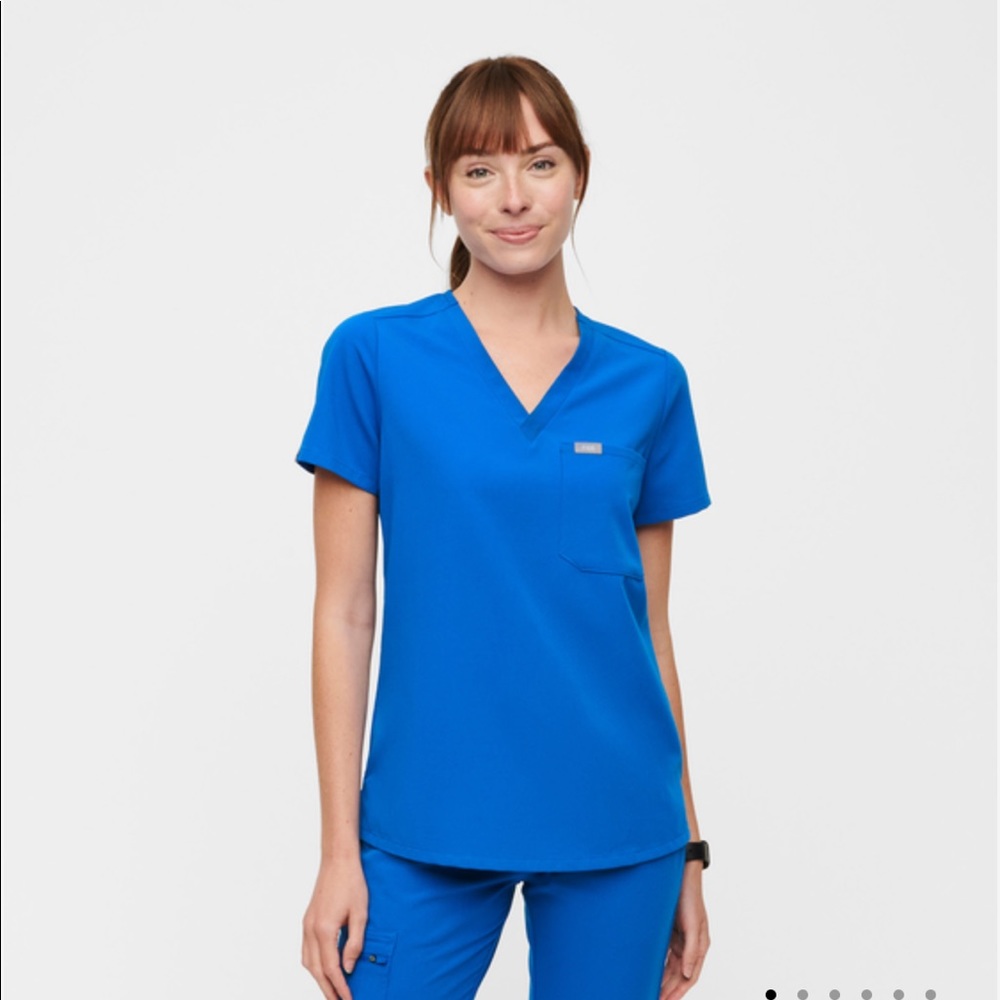 Figs Catarina™ One-Pocket Scrub Top Royal Blue